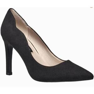 French Connection Scalloped Vegan Suede Pumps Black US 9 New in Box